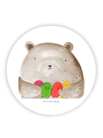 Mr. & Mrs. Panda Rund Magnet Bär Gefühl ohne Spruch in Weiß