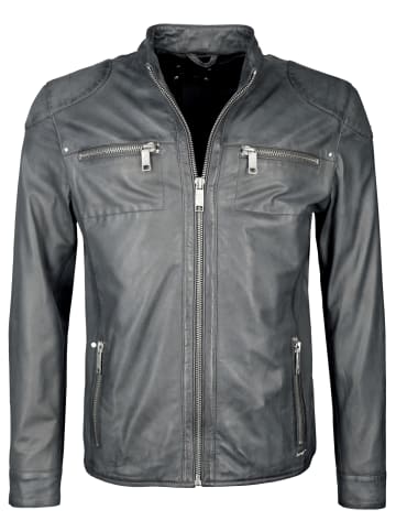 Maze Lederjacke Flint in grau