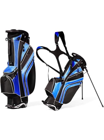 COSTWAY Golfbag mit Ständer in Blau