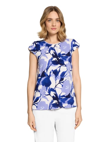 Betty Barclay Rundhals-Shirt mit Raffung in Weiß/Blau