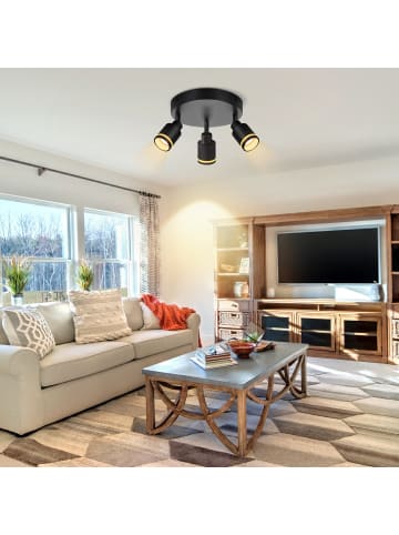 ZMH Deckenleuchte in schwarz 3-flammige GU10 Moderne Metall