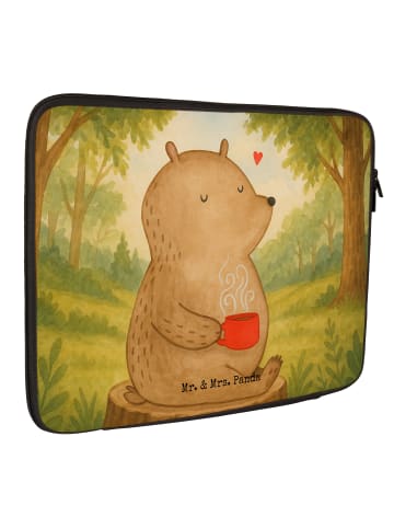 Mr. & Mrs. Panda Notebook Tasche Bär Kaffee Design ohne Spruch in Weiß