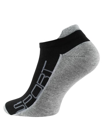 Vincent Creation® Sneaker Socken 8 Paar, mit Hochferse in Schwarz/Grau/Weiss