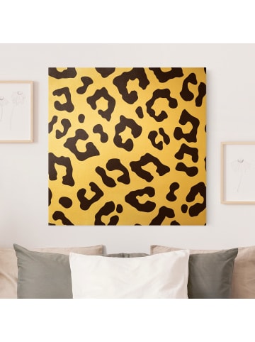 WALLART Leinwandbild Gold - Leoparden Print in Braun