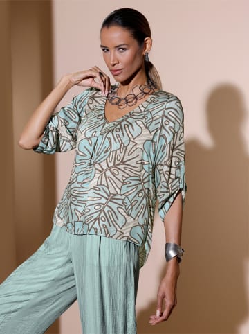 creation L Druckbluse in kalkmint-champagner-bedruckt