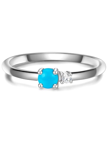 Glanzstücke München Ring aus Sterling Silber mit Zirkonia und Türkis in silber