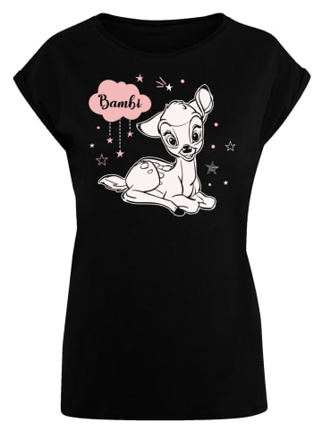 F4NT4STIC Extended Shoulder T-Shirt Disney Bambi Pinke Wolke in schwarz