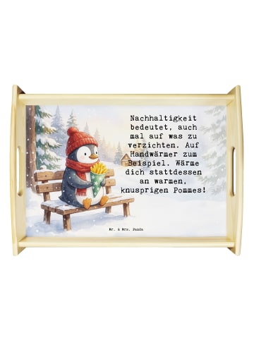 Mr. & Mrs. Panda Sofa Tablett Pinguin Winter Pommes Design mit S... in Weiß