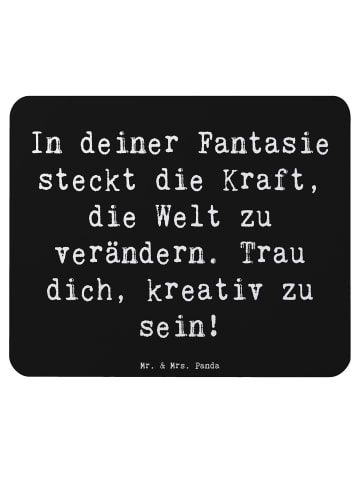 Mr. & Mrs. Panda Maus-Pad Spruch Die Freude an der Kreativität e... in Schwarz
