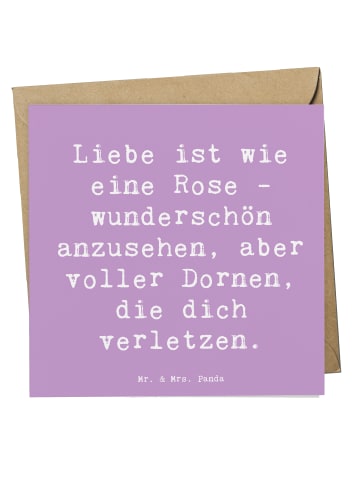 Mr. & Mrs. Panda Glückwunschkarte Spruch Rose Herzschmerz mit Sp... in Lavendeltraum