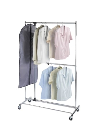 Wenko Mobiler Kleiderständer PROFISSIMO in Silbern, (B) 49 x (H) 188 x (L) 116 cm