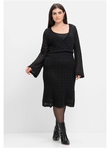 sheego Strickkleid in schwarz