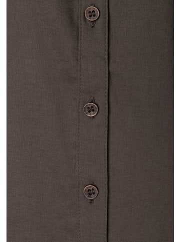 More & More feminine Stretchbluse, Rüschenkragen in brown