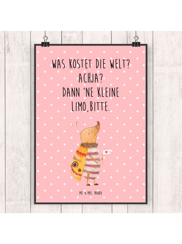 Mr. & Mrs. Panda Bild Nachtfalter Fähnchen mit Spruch in Rot Pastell