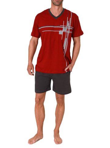 NORMANN Shorty Schlafanzug kurzarm Pyjama - 78171 in rot