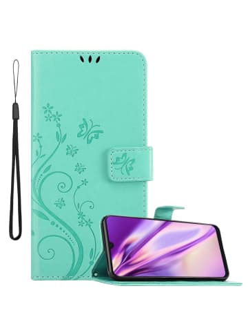 cadorabo Hülle für Samsung Galaxy A50 4G/A50s/ A30s in FLORAL TÜRKIS