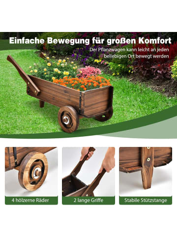 COSTWAY Pflanzwagen 81x40x38,5cm in Braun