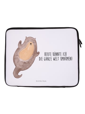 Mr. & Mrs. Panda Notebook Tasche Otter Umarmen mit Spruch in Weiß