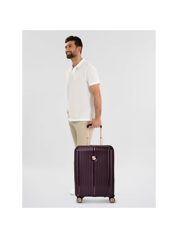 Polestream Paris 4 Rollen Kabinentrolley 55 cm mit Dehnfalte amethyst metallic