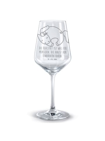 Mr. & Mrs. Panda Weinglas Einhorn Nacht mit Spruch in Transparent