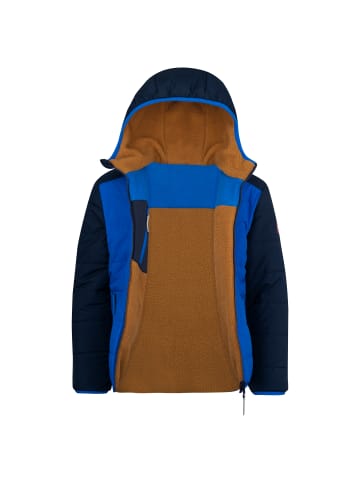 Trollkids Fleece-Jacke "Sandvika" in Karamell-Braun/Mittelblau/Marine