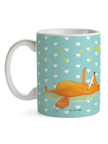 Mr. & Mrs. Panda Geschenktasse Fuchs Sterne ohne Spruch in Türkis Pastell