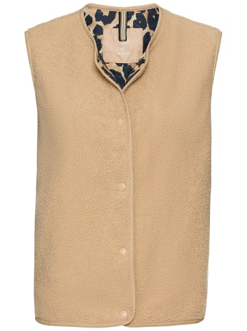 Camel Active Fleece-Weste mit Knopfverschluss in Cashmere