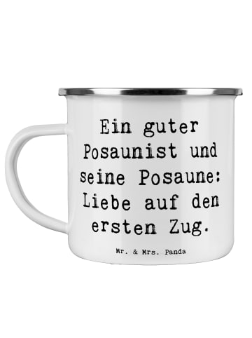 Mr. & Mrs. Panda Tasse Spruch Posaune Liebe mit Spruch in Weiß