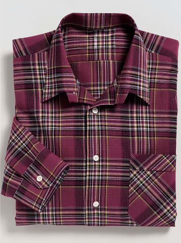 WITT WEIDEN Langarm-Hemd in bordeaux-kariert