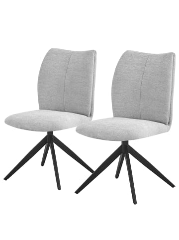 home24 Polsterstuhl Terura 2er-Set in Hellgrau