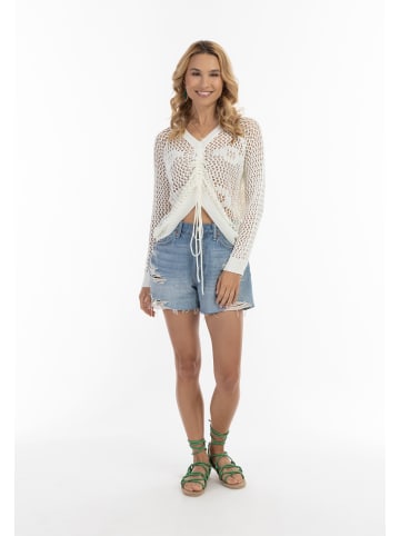 IZIA Damen Strickpullover in Wollweiss