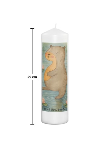 Mr. & Mrs. Panda Kerze Otter Bauch Design ohne Spruch in Weiß