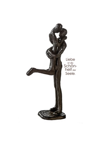 GILDE Skulptur "Kissing" in Braun - H. 19 cm - B. 8 cm