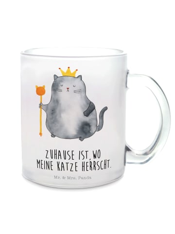 Mr. & Mrs. Panda Teetasse Katze König mit Spruch in Transparent