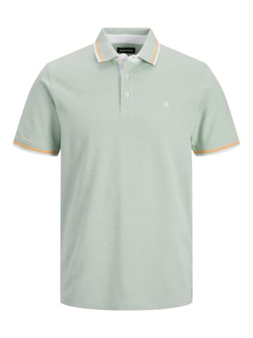 Jack & Jones Polo Shirt JJEPAULOS Sommer Hemd Kragen Pique Cotton in Grün