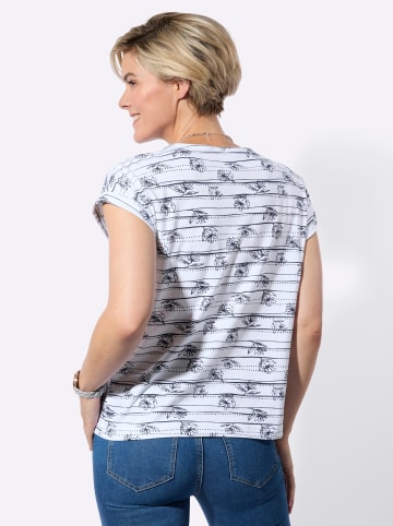 WITT WEIDEN Shirt in weiß-marine-bedruckt
