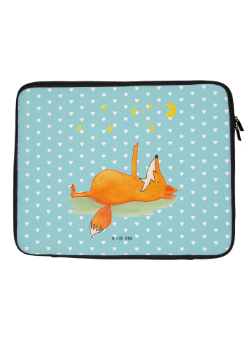 Mr. & Mrs. Panda Laptop Sleeve Fuchs Sterne ohne Spruch in Türkis Pastell