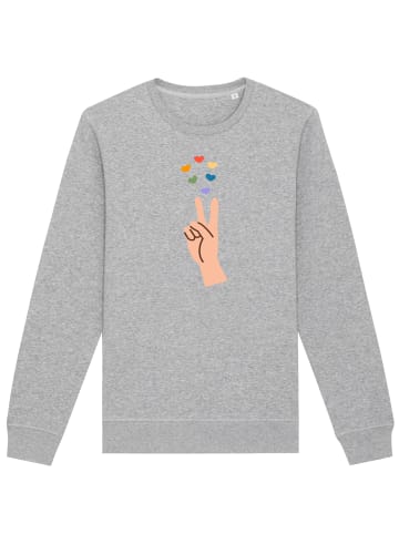 wat? Apparel Sweatshirt Spread love in Grau meliert