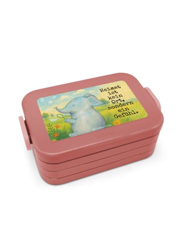 Mr. & Mrs. Panda Bento Box Elefant Seifenblasen Design mit Spruch in Rot Pastell