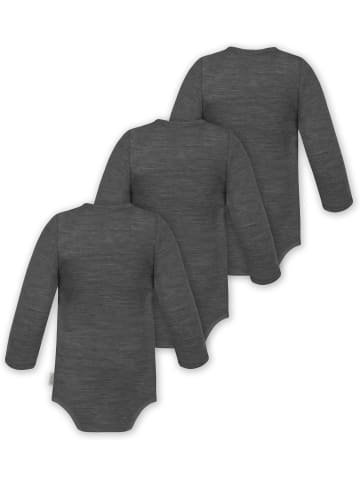 Normani Outdoor Sports 3er Pack Baby Merino Body Langarm Auckland in Anthrazit