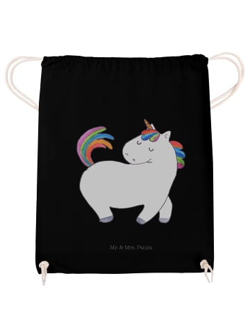 Mr. & Mrs. Panda Sportbeutel Einhorn Stolzieren ohne Spruch in Schwarz
