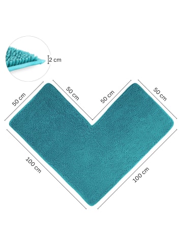 WohnDirect Eckbadematte PARIS in Petrol