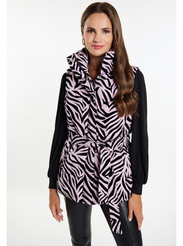 faina Damen Wattierte Weste in Mauve Zebra
