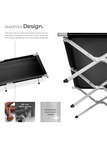 tectake 2er Set Feldbett  190 x 70 x 45 cm, schwarz