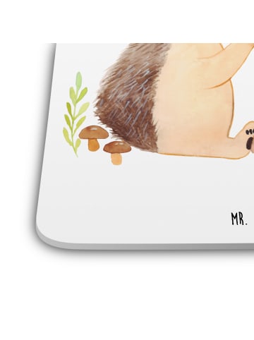 Mr. & Mrs. Panda Bierdeckel Igel Federschmuck ohne Spruch in Weiß