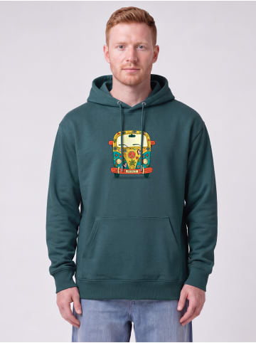 wat? Apparel Sweatshirt Hippies Bus in Petrol