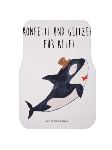 Mr. & Mrs. Panda Fahrer Autofußmatte Orca Zylinder mit Spruch in Weiß