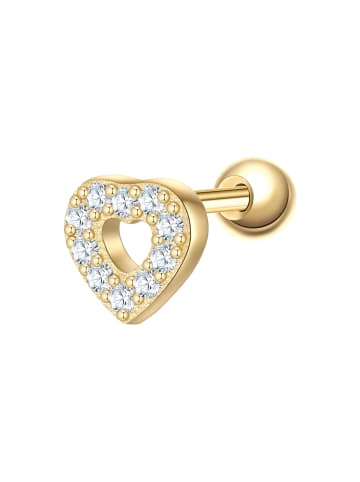Glanzstücke München Ohrringe Herz aus Sterling Silber mit Zirkonia in gelbgold