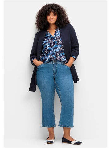 sheego Bluse in marine gemustert