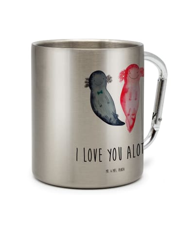 Mr. & Mrs. Panda thermotasse Axolotl Liebe mit Spruch in Silber